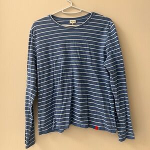 KULE Modern Long Blue and White Stripe Shirt
